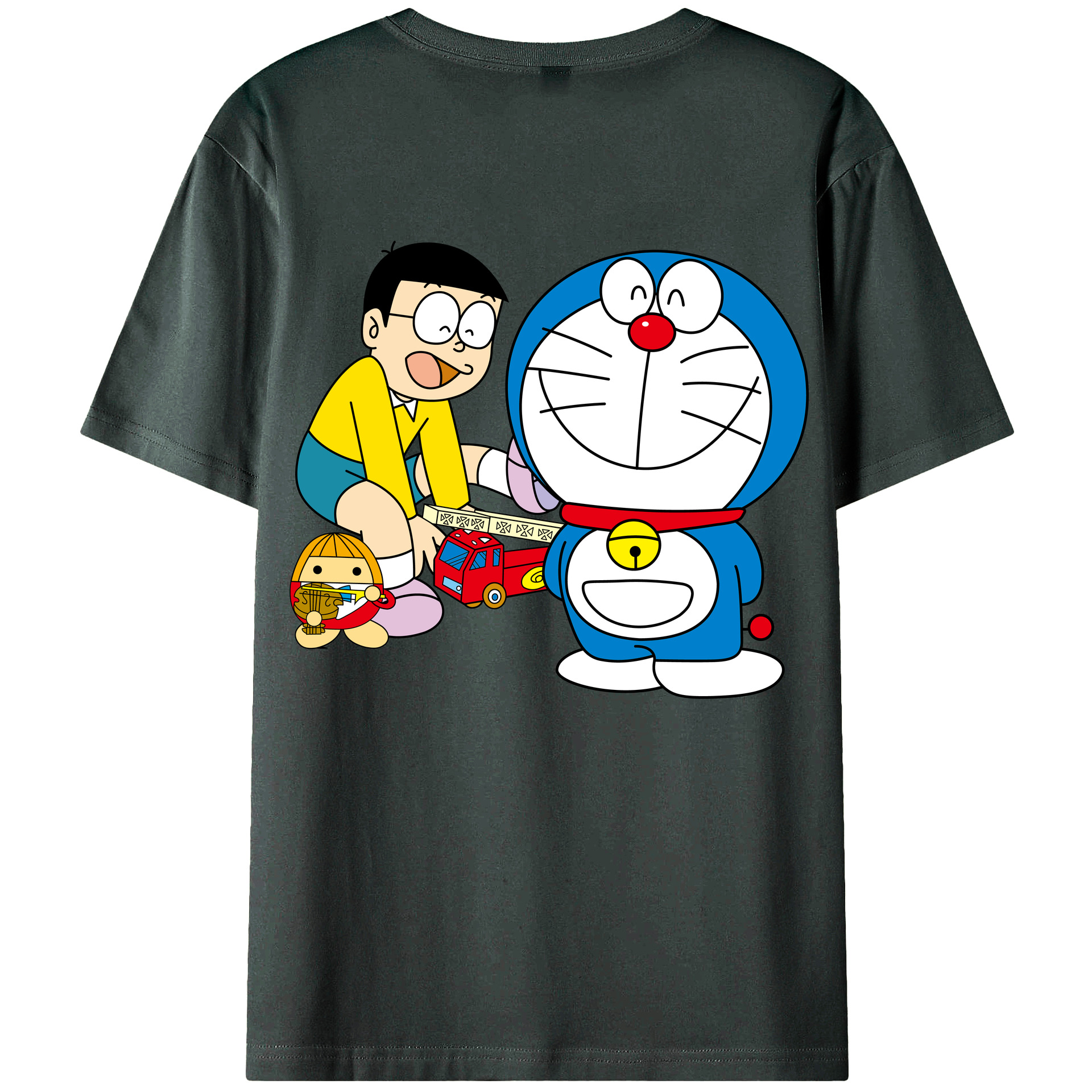 （画像用） ドラえもん Doraemon 綿100％ メンズ半袖Tシャツ（バックプリント） 通気性